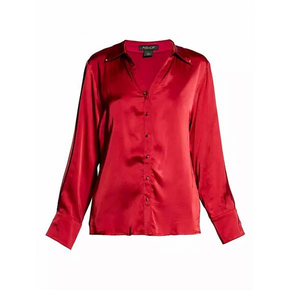 NEW AS BY DF billie blouse in red - Picture 4 of 4